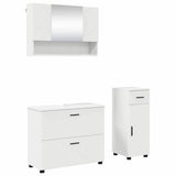 Bathroom Furniture Set 3 pcs White Engineered Wood and Metal 3393033