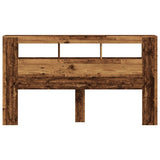 LED Headboard Old Wood 180x18.5x103.5 cm Engineered Wood 857690