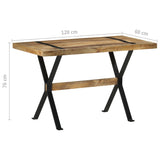 ZNTS Dining Table 120x60x76 cm Rough Mango Wood 321604