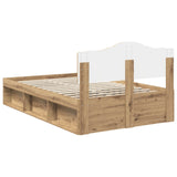 Bed Frame Artisian Oak 120 x 190 cm Solid Pine Wood 3412933