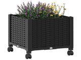 Garden Planter with Wheels Black 40 x 40 x 44 cm PP 3422910