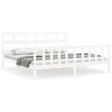 Bed Frame without Mattress White 200x200 cm Solid Wood Pine 3193032
