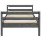Bed Frame without Mattress Grey 90x200 cm Solid Wood Pine 821626