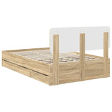 Bed Frame with Drawer Sonoma Oak 120 x 200 cm Engineered Wood 3412201