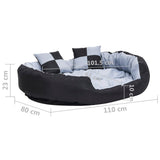 Reversible & Washable Dog Cushion Grey and Black 110x80x23 cm 171209