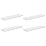 Floating Wall Shelves 4 pcs High Gloss White 90x23.5x3.8 cm MDF 323756