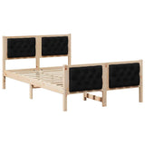 Bed Frame with Headboard Black 120 x 200 cm Solid Pine Wood 878401