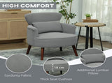 Corduroy Retro Accent Chair - Light Grey T3398P329511