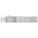 Outdoor Dog Kennel with Roof Silver 10x6x2.5 m Galvanised Steel 3190472
