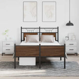 Bed Frame without Mattress Brown Oak 120x200 cm Engineered Wood 4107032
