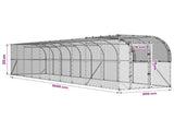 Against Wall Chicken Coop Silver 1000 x 200 x 215 cm 3434744