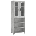 Highboard Concrete Grey 69.5x34x180 cm Engineered Wood 3198725