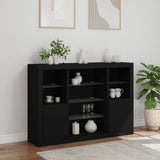 Sideboards with LED Lights 3 pcs Black Engineered Wood 3209129