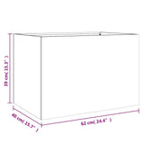 Planter Silver 62x40x39 cm Stainless Steel 841599