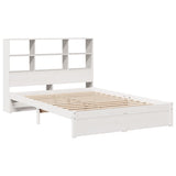 Bookcase Bed without Mattress White 140x200cm Solid Wood Pine 3322394