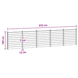Fence Set 5 pcs 872 x 186 cm WPC and Aluminium Grey 3429397