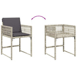 11 Piece Garden Dining Set with Cushions Light Grey Poly Rattan 3211511