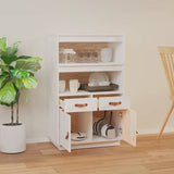 Highboard White 67x40x108.5 cm Solid Wood Pine 820158