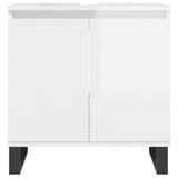 ZNTS 3 Piece Bathroom Cabinet Set High Gloss White Engineered Wood 3187799
