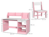 Two-Piece Kids Desk and Chair Set with Storage, for Ages 5-8 Years - Pink T3398P347723