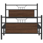 Bed Frame without Mattress Brown Oak 100x190 cm Engineered Wood 4106853