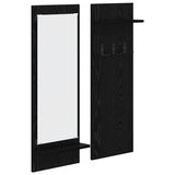 Wall-Mounted Coat Rack with Shelf Black Oak 70 x 10 x 90 cm 874524