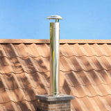 Chimney Extension Silver 25 x 25 x 132 cm Stainless steel 42008452