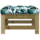 Garden Footstool with Cushion Impregnated Wood Pine 825673