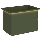 Garden Planter with LED Olive Green 40 x 60 x 40 cm Steel 8008146