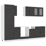 8 Piece Kitchen Cabinet Set Kalmar Black Engineered Wood 3314792