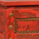 ZNTS Storage Chest Solid Mango Wood 101x39x42 cm Red 244949