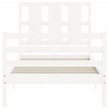 Bed Frame without Mattress White Single Solid Wood 3194082