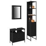 Bathroom Furniture Set 3 pcs Black oak 33 x 33 x 185.5 cm 3334397