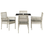 Garden Dining Set 5 pcs Grey Poly rattan 3334934