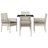 Garden Dining Set 5 pcs Grey Poly rattan 3334934