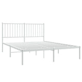 Metal Bed Frame without Mattress with Headboard White 140x200cm 350932