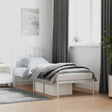 Metal Bed Frame without Mattress with Headboard White 90x200cm 373831