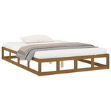 Bed Frame without Mattress Honey Brown 120x190 cm Small Double Solid Wood 820834