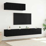 TV Cabinet Set 3 pcs Black oak 200 x 30 x 30 cm Engineered wood 3332502