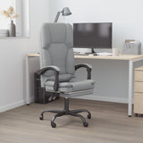 Massage Reclining Office Chair Light Grey Fabric 349806