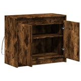 Sideboard with LED Smoked Oak 72x34x61 cm Engineered Wood 852177