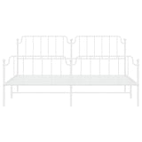 ZNTS Metal Bed Frame with Headboard and Footboard White 200x200 cm 373961