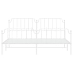 Metal Bed Frame without Mattress with Footboard White 200x200cm 373961