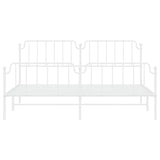 Metal Bed Frame without Mattress with Footboard White 200x200cm 373961