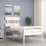 Senior Bed without Mattress White 90x200 cm Solid Wood 3195337
