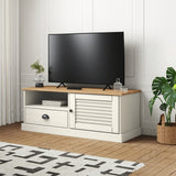 TV Cabinet VIGO White 106x40x40 cm Solid Wood Pine 353176