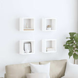 Wall Cube Shelves 4 pcs White 26x15x26 cm 807026