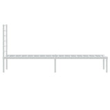 Metal Bed Frame without Mattress with Headboard White 107x203cm 352364