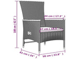 5 Piece Garden Dining Set Grey Poly Rattan&Solid Wood Acacia 3157613