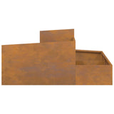 Garden Planter Brown 100 x 100 x 50 cm Weathering Steel 873591
